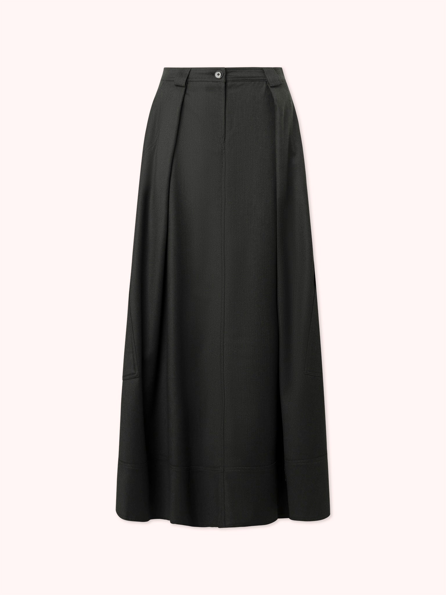 PRE-ORDER FALDA LARGA DE LANA VERDE MILITAR