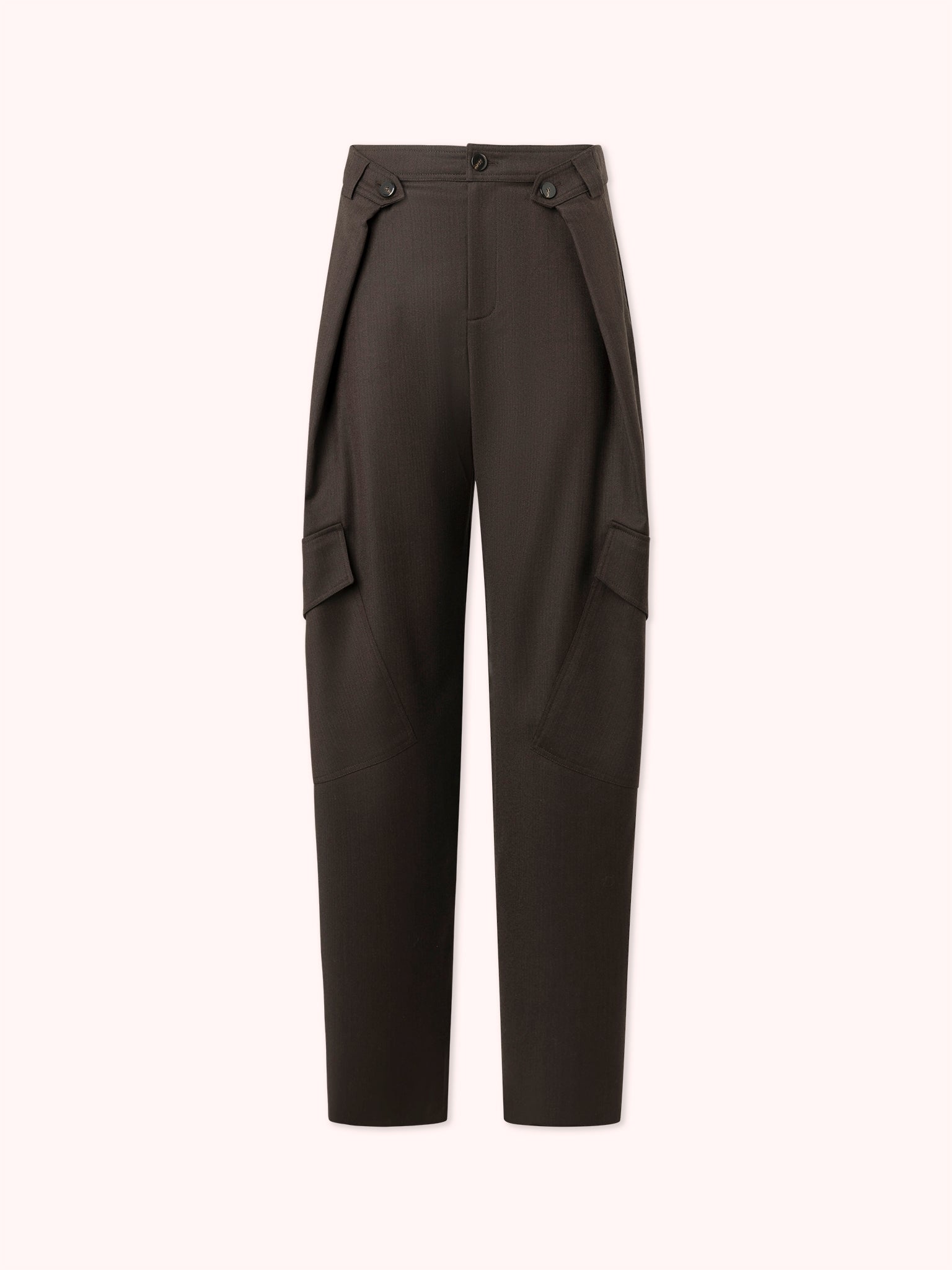 PRE-ORDER PANTALÓN DE LANA CARGO MARRÓN CHOCOLATE