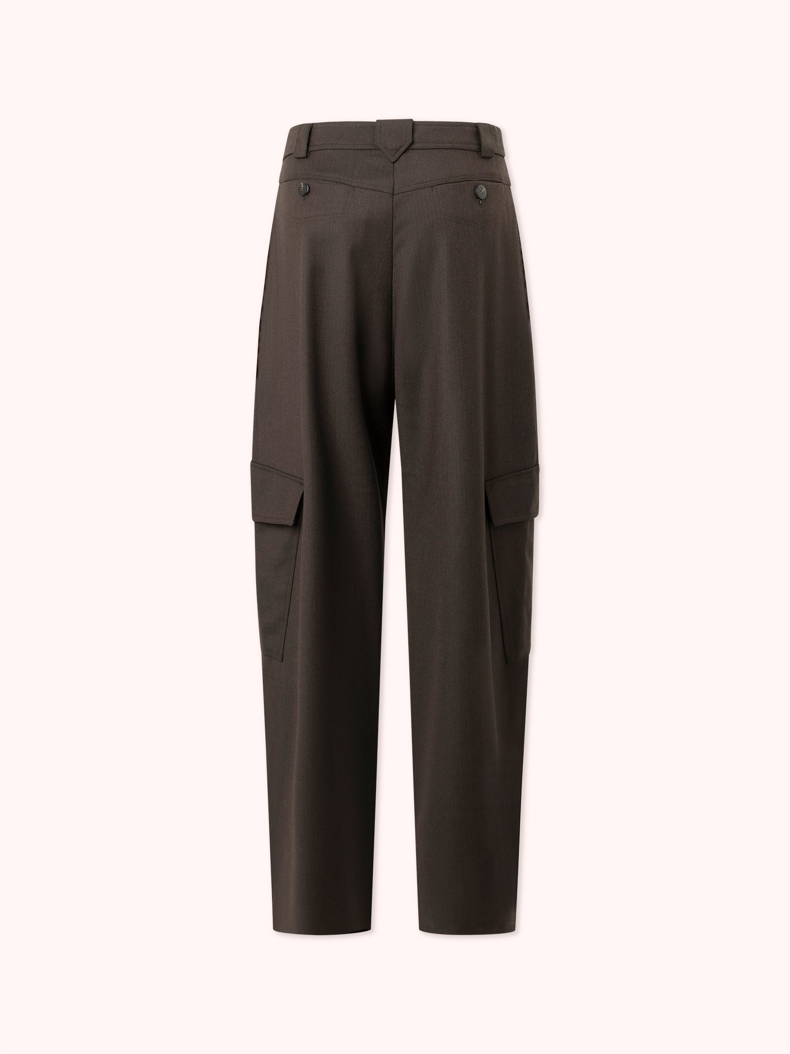 PRE-ORDER PANTALÓN DE LANA CARGO MARRÓN CHOCOLATE