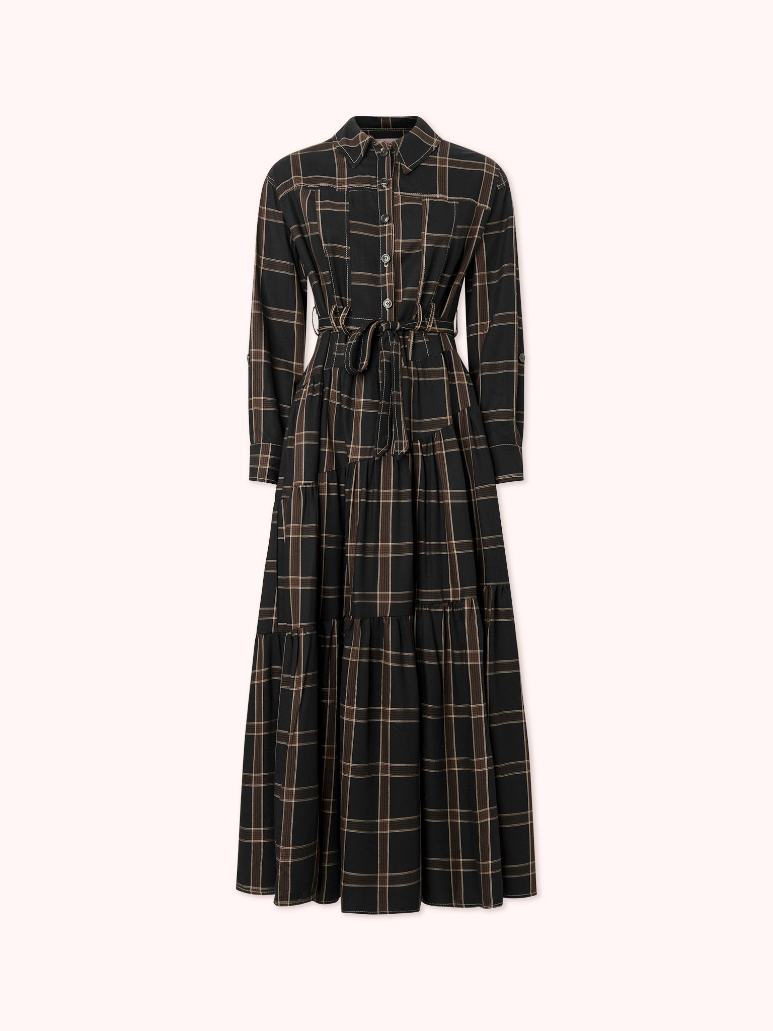 PRE-ORDER VESTIDO CAMISERO LARGO DE CUADROS