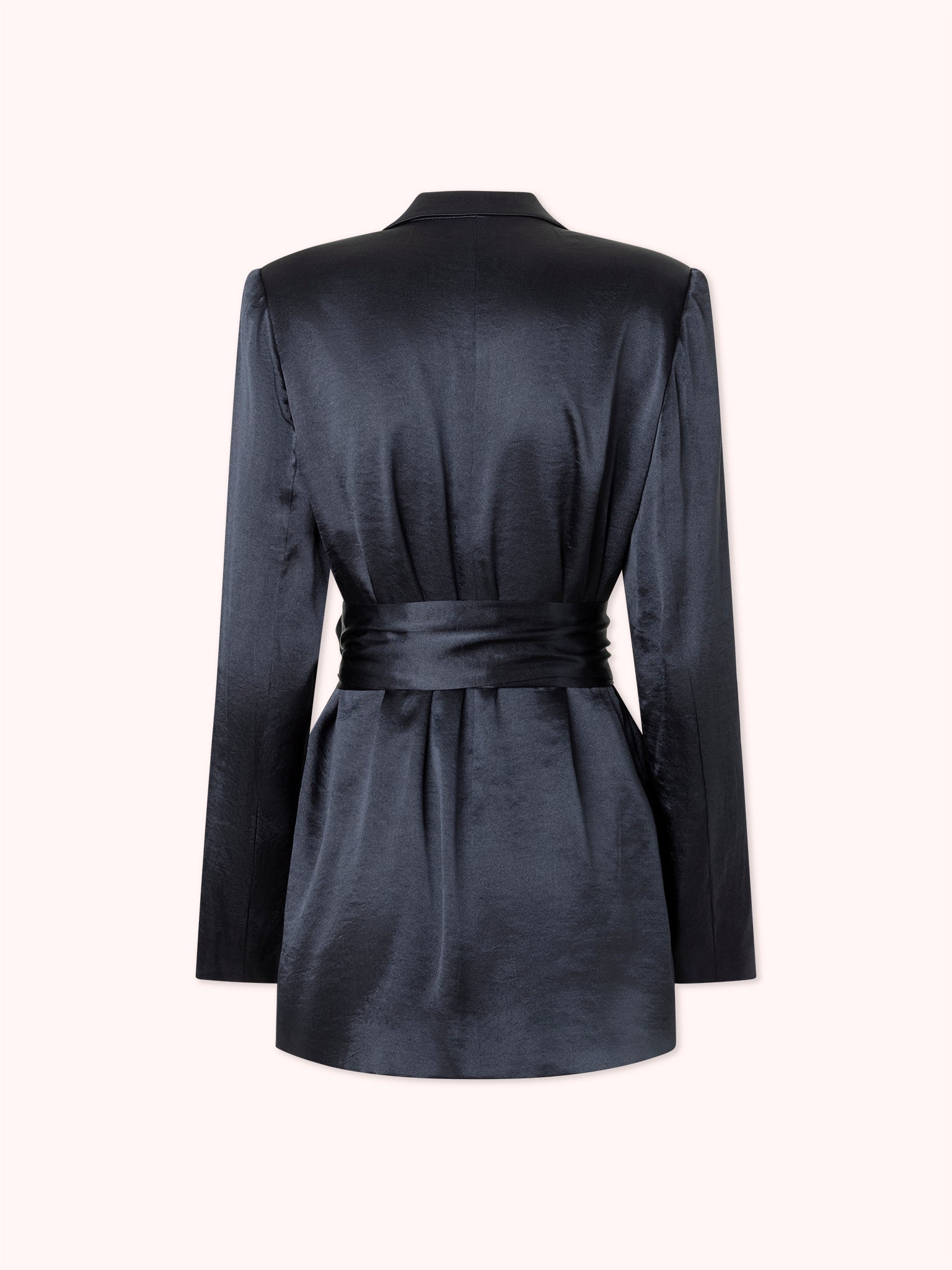 BLAZER SATINADO CON CINTURON DE LAZO