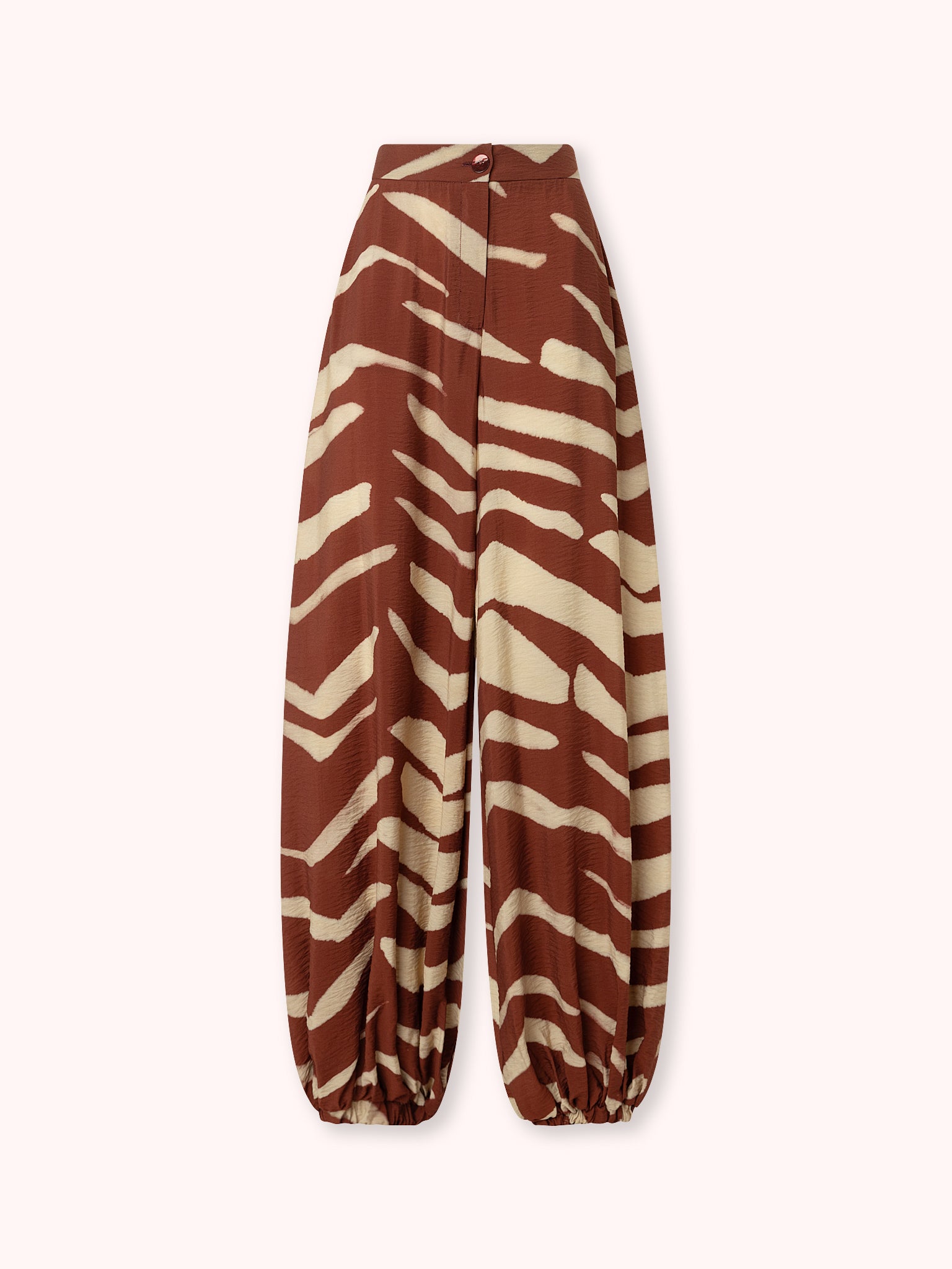 PANTALÓN GLOBO ESTAMPADO BURDEOS