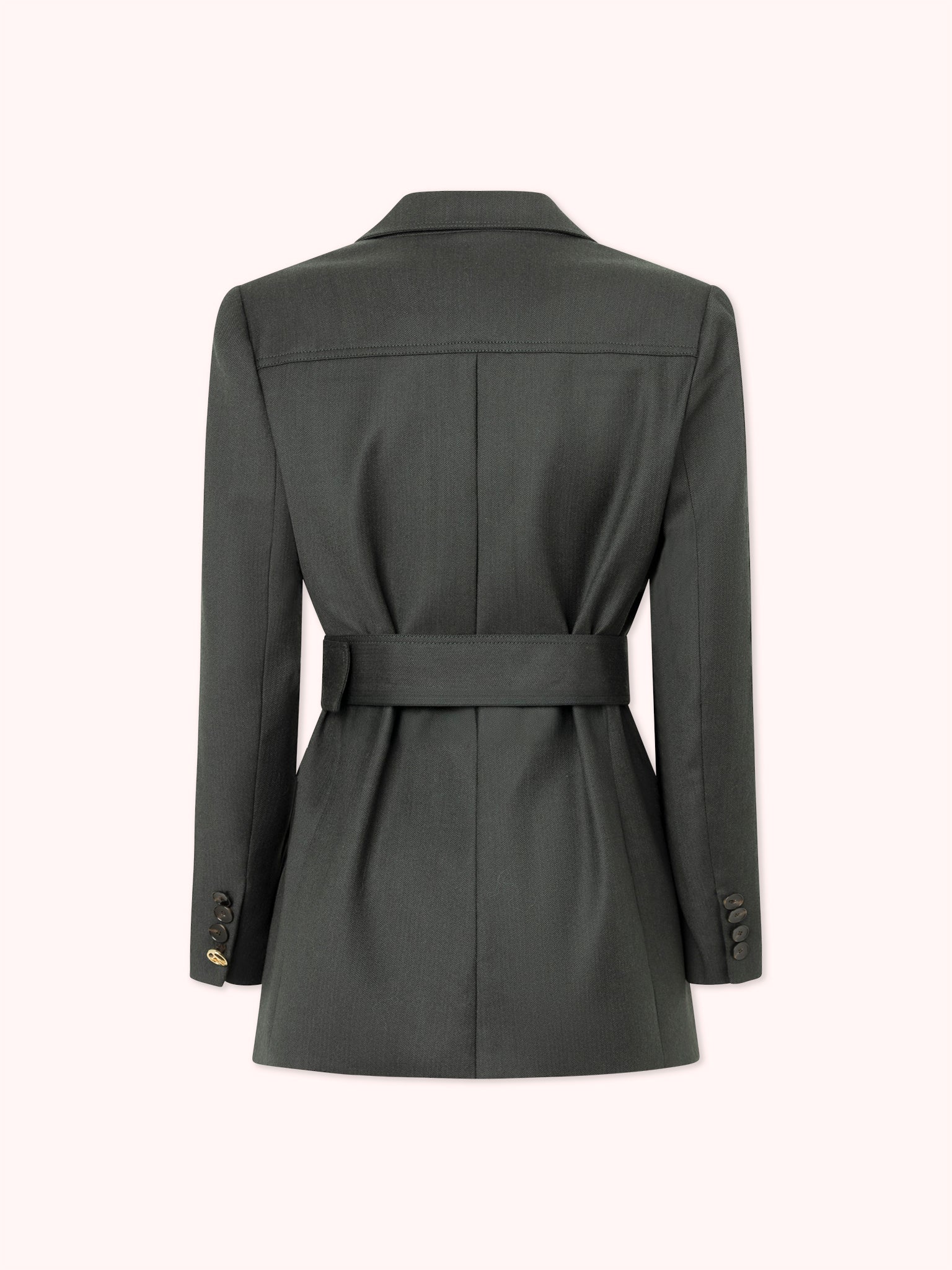 PRE-ORDER BLAZER DE LANA CON CINTURON Y BOLSILLOS CON TAPA