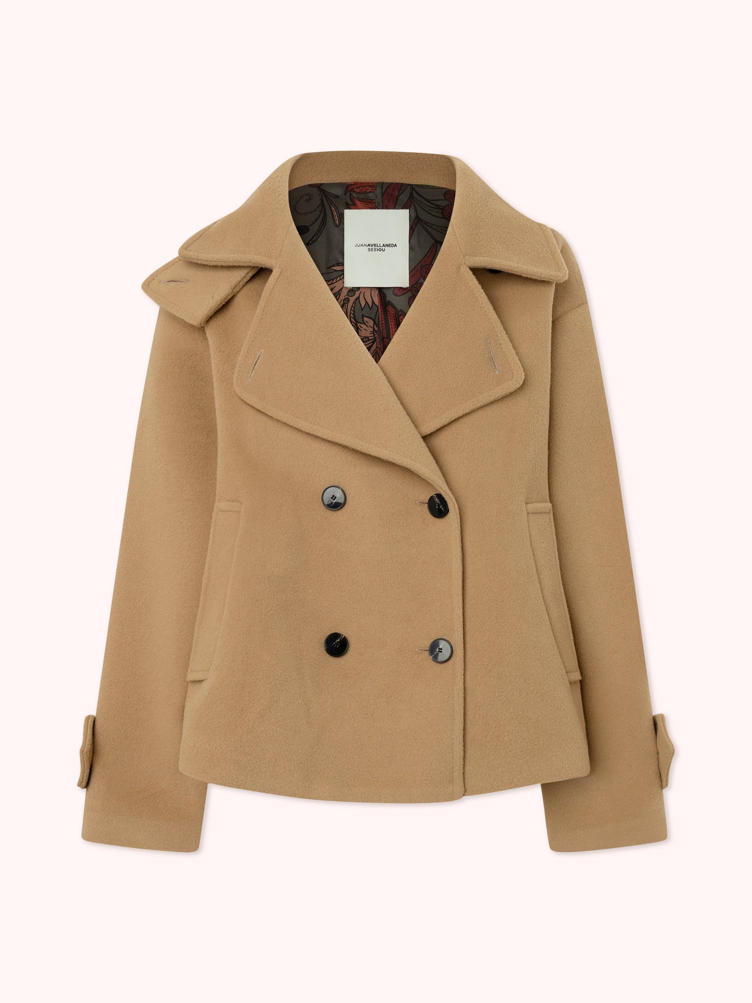 PRE-ORDER ABRIGO CRUZADO CON CUELLO PERKINS CAMEL