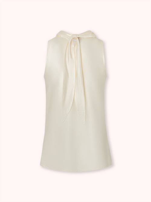 TOP SATINADO CON PAÑUELO CRUDO