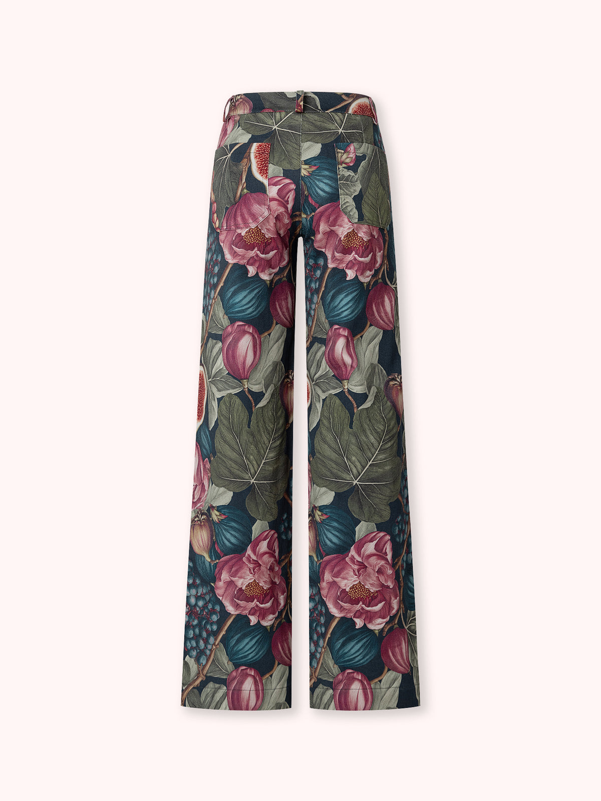 PANTALÓN FLARE ESTAMPADO AZUL MARINO
