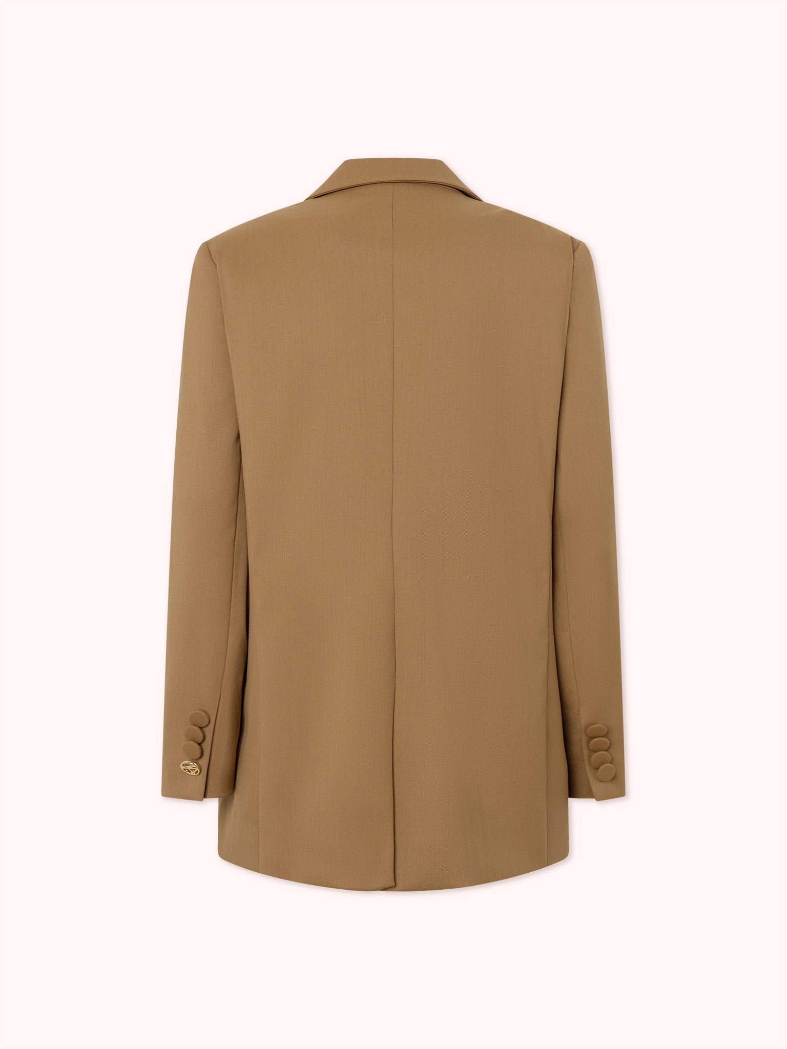 PRE-ORDER BLAZER CRUZADA CON BOLSILLOS DE TAPA CAMEL