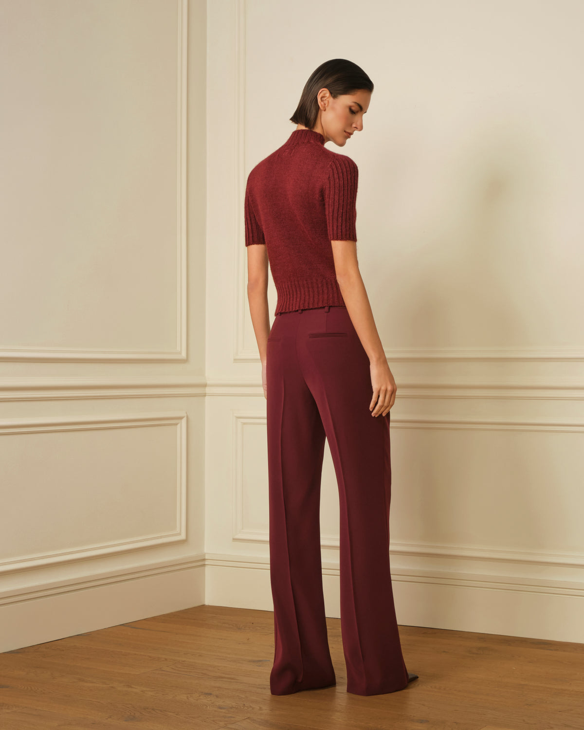 PANTALÓN CREP BURDEOS