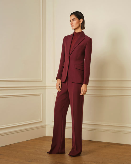 BLAZER BOLSILLOS CREP BURDEOS