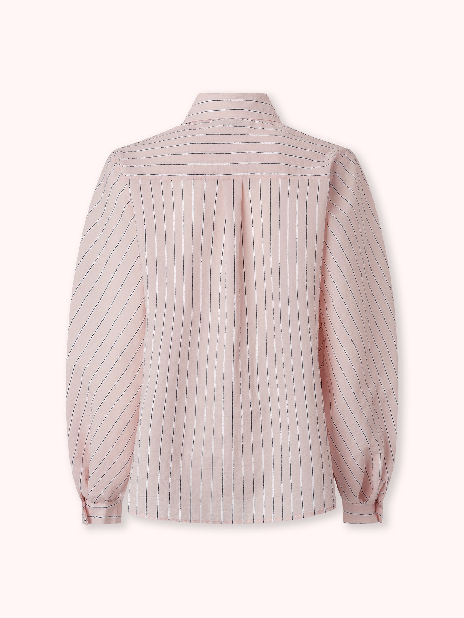 CAMISA DE MANGA ABULLONADA DE RAYAS ROSA