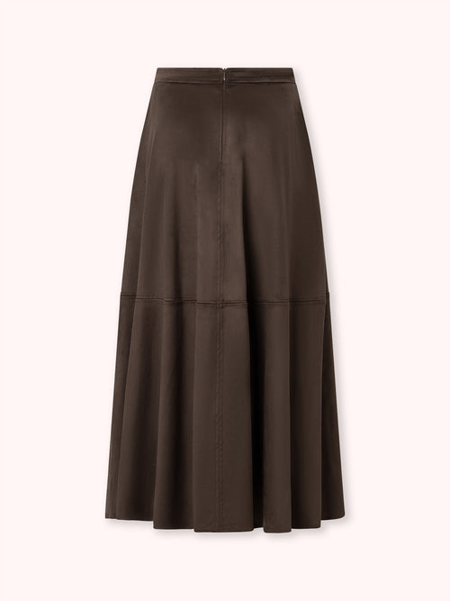 FALDA MIDI ANTE MARRÓN