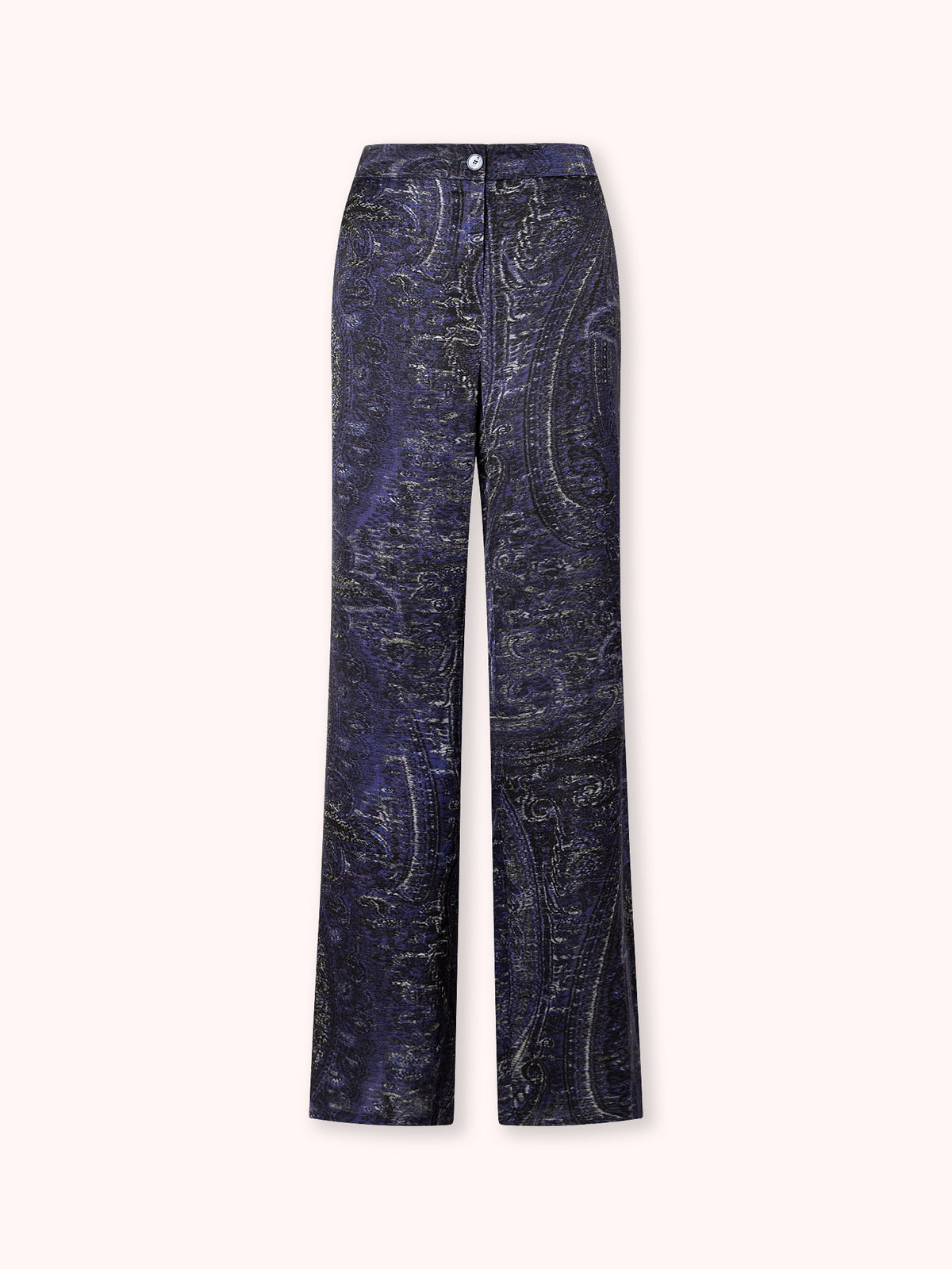 PANTALÓN SATINADO ESTAMPADO AZUL