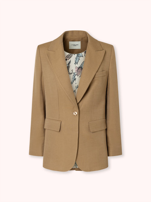 BLAZER DE LINO CAMEL