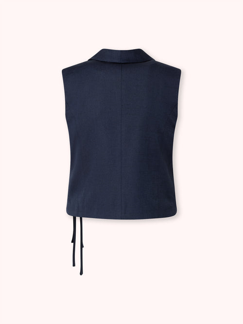 CHALECO CRUZADO AZUL MARINO