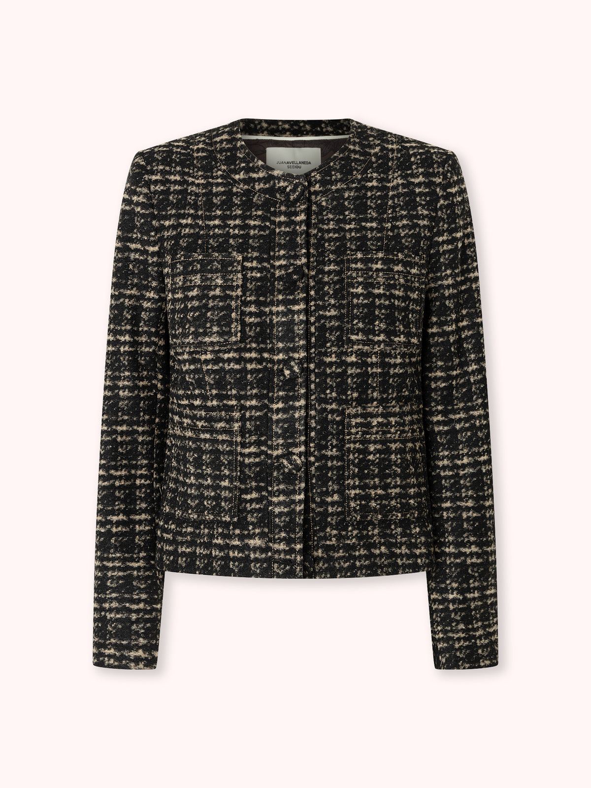 CHAQUETA CORTA DE TWEED NEGRO