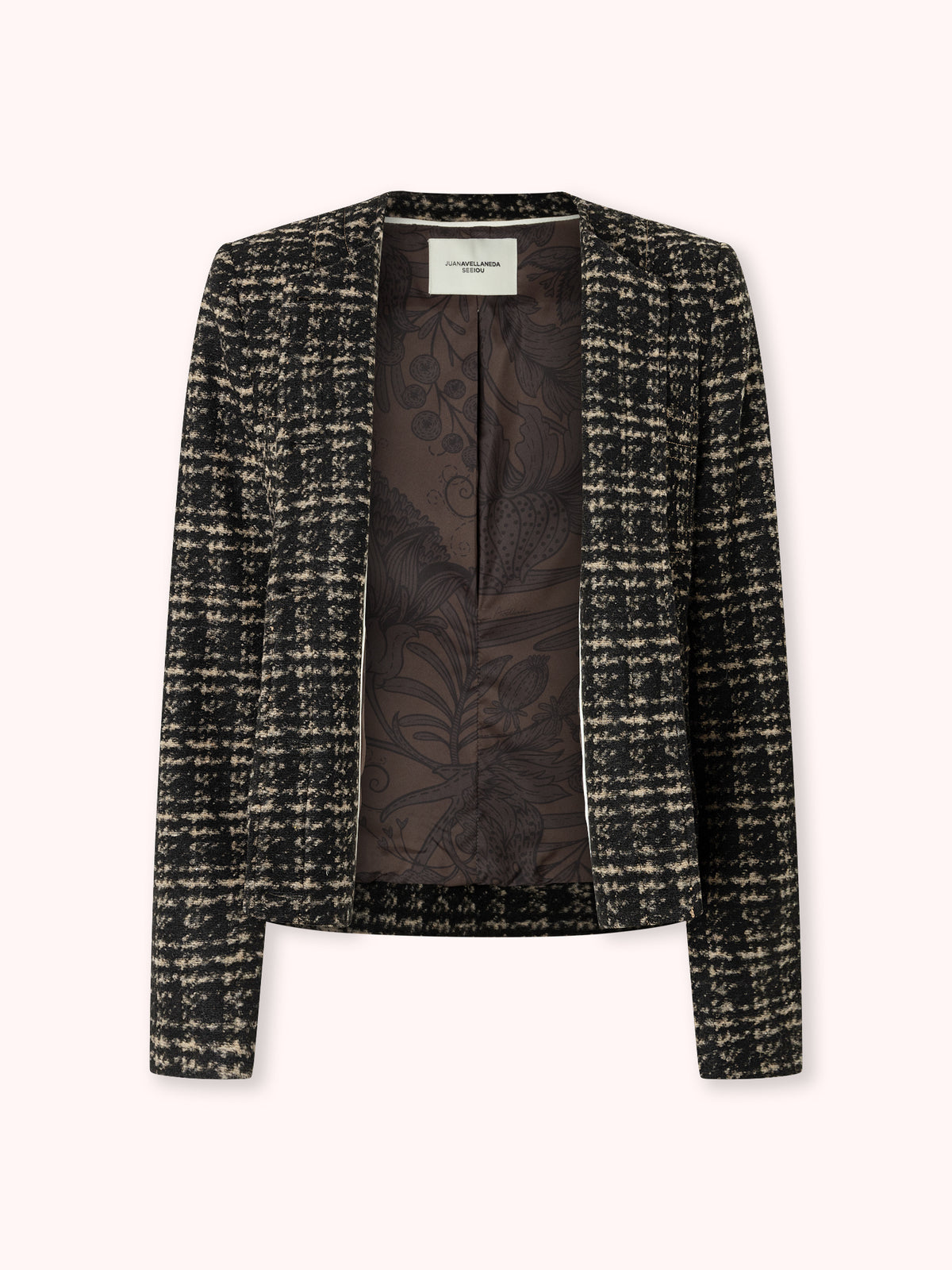 CHAQUETA CORTA DE TWEED NEGRO