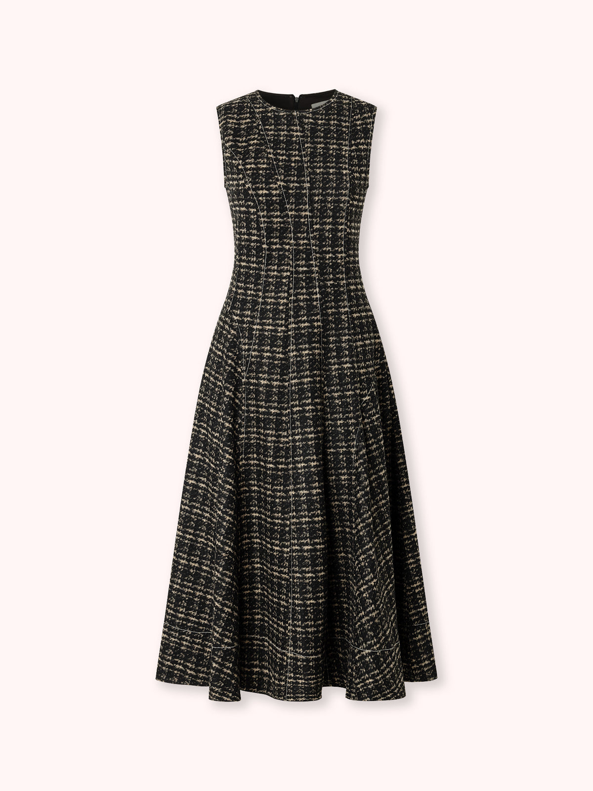 VESTIDO MIDI TWEED NEGRO