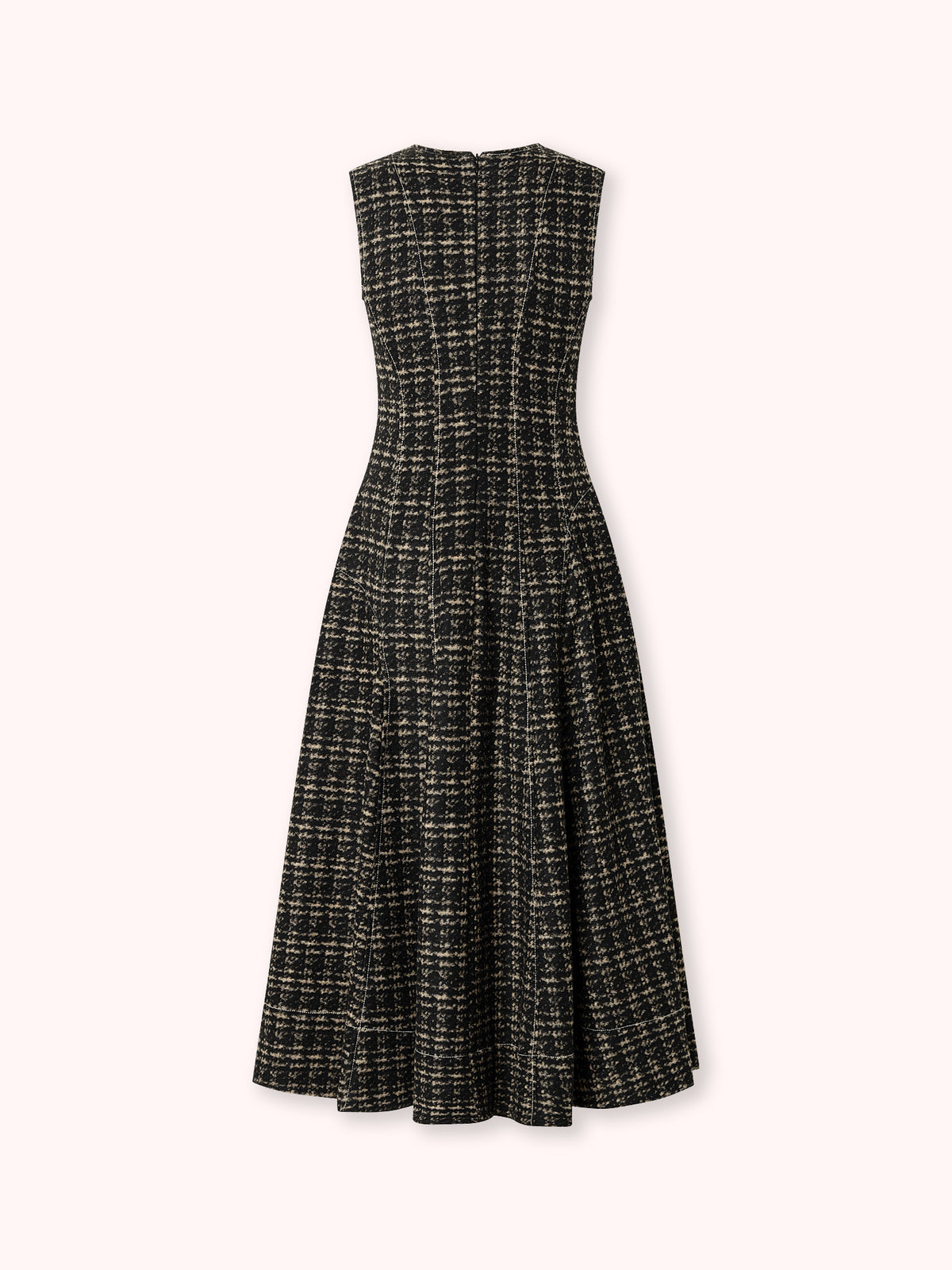 VESTIDO MIDI TWEED NEGRO