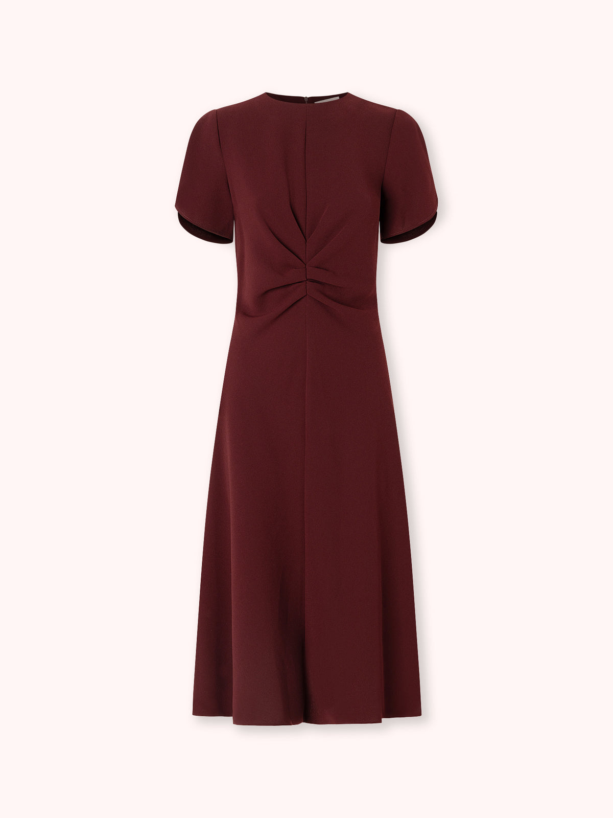 VESTIDO MIDI NUDO BURDEOS