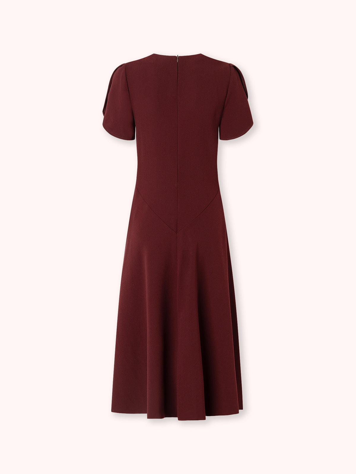 VESTIDO MIDI NUDO BURDEOS