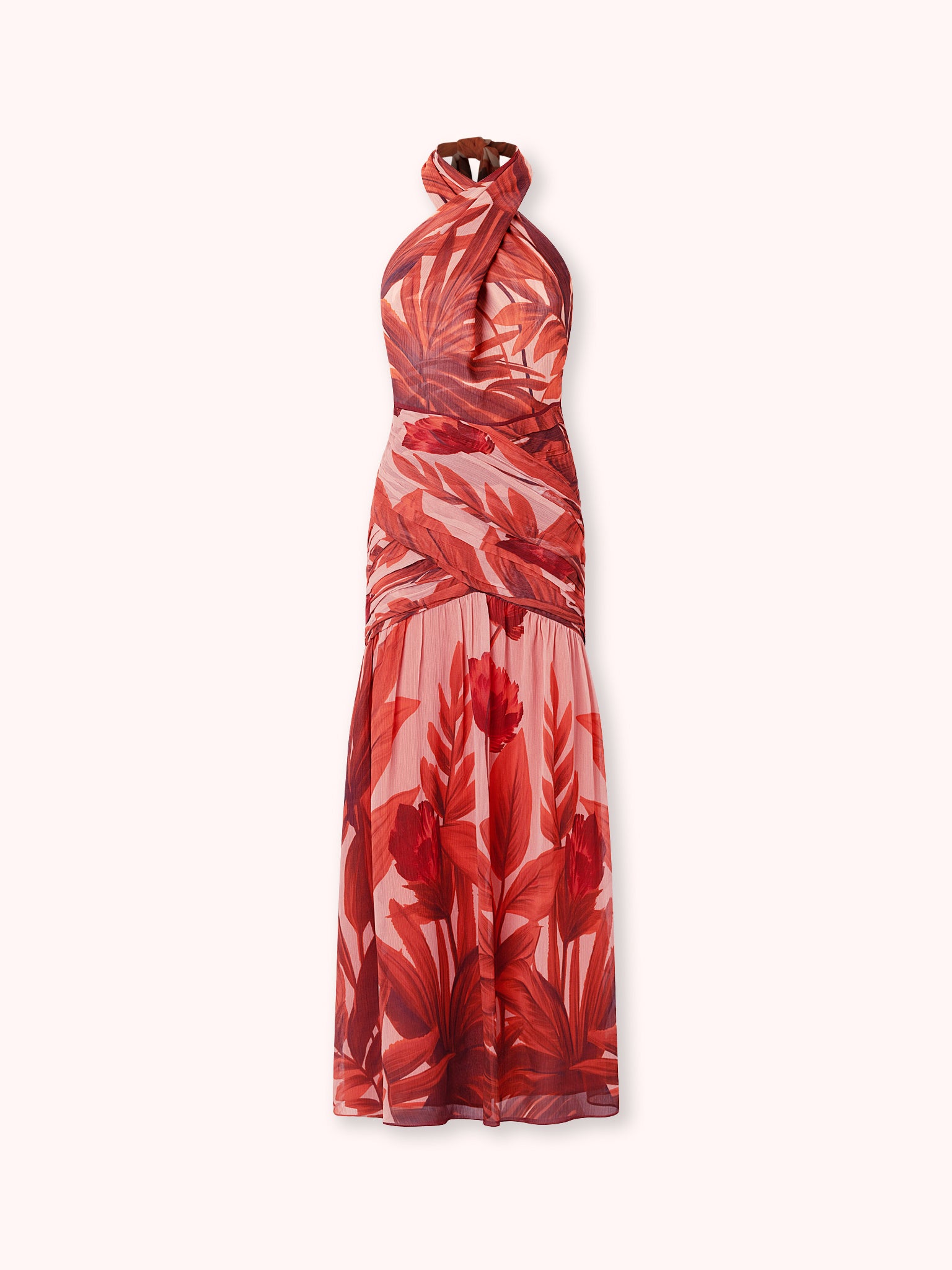 VESTIDO HALTER ESTAMPADO DRAPEADO