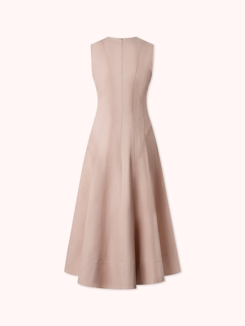 PREVENTA VESTIDO MIDI DENIM CON COSTURAS VISTAS ROSA