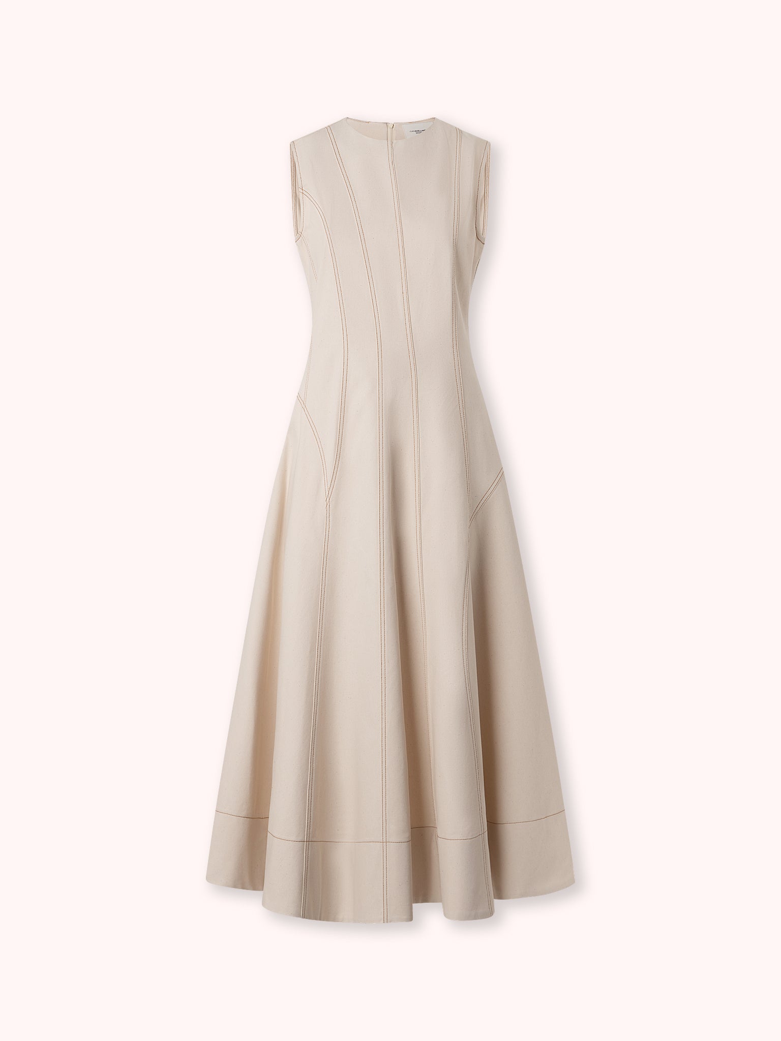 VESTIDO MIDI DENIM CON COSTURAS VISTAS OFF-WHITE