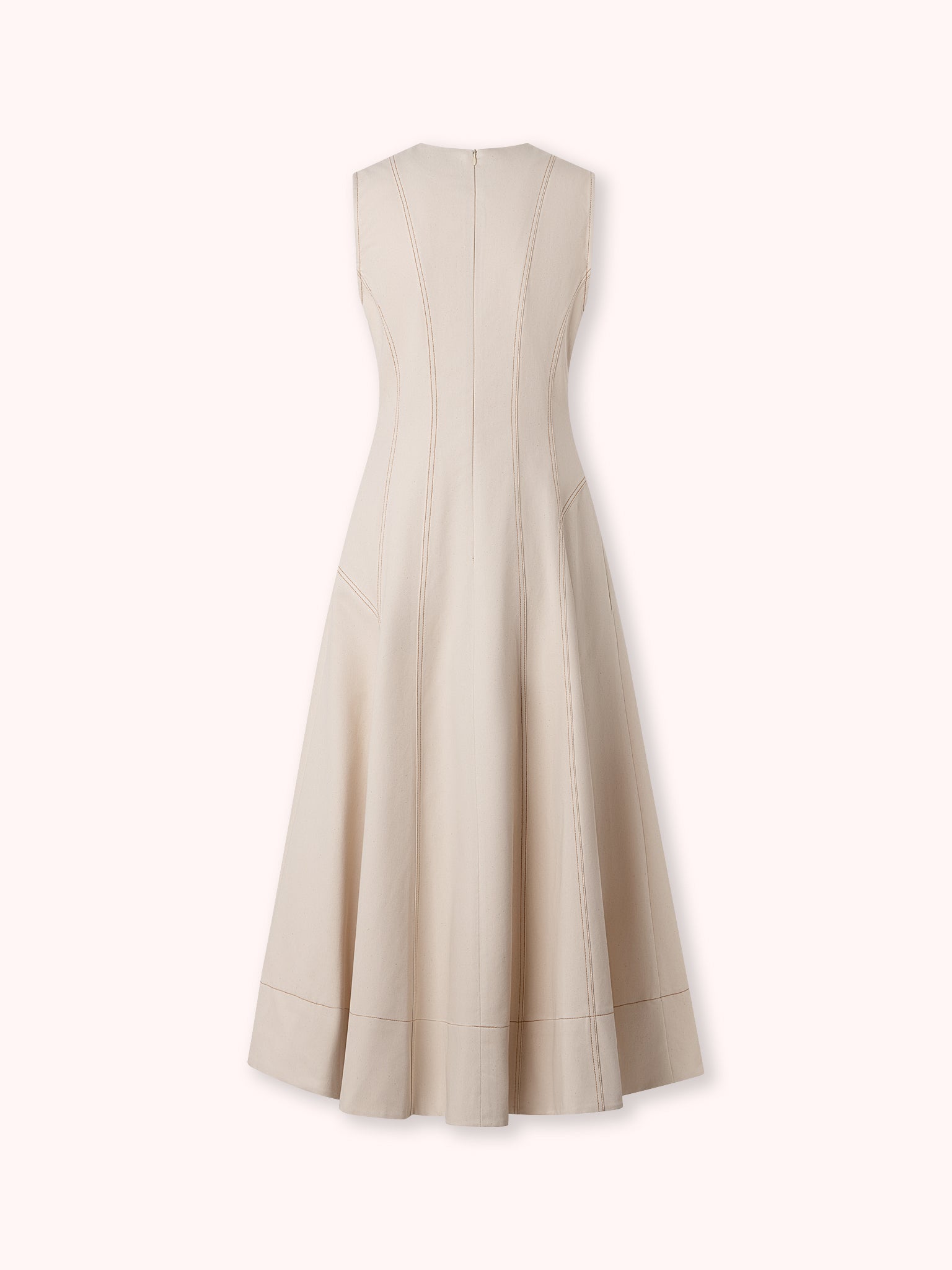 VESTIDO MIDI DENIM CON COSTURAS VISTAS OFF-WHITE