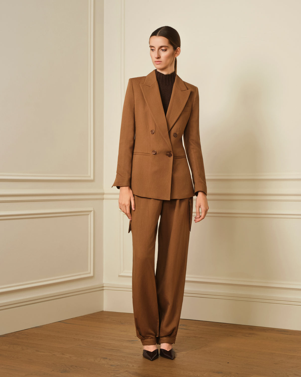 BLAZER CRUZADA MARRÓN