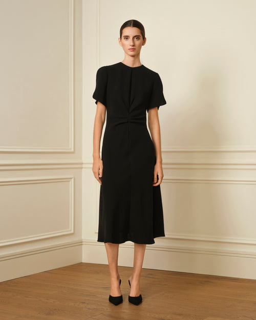 VESTIDO MIDI NUDO NEGRO