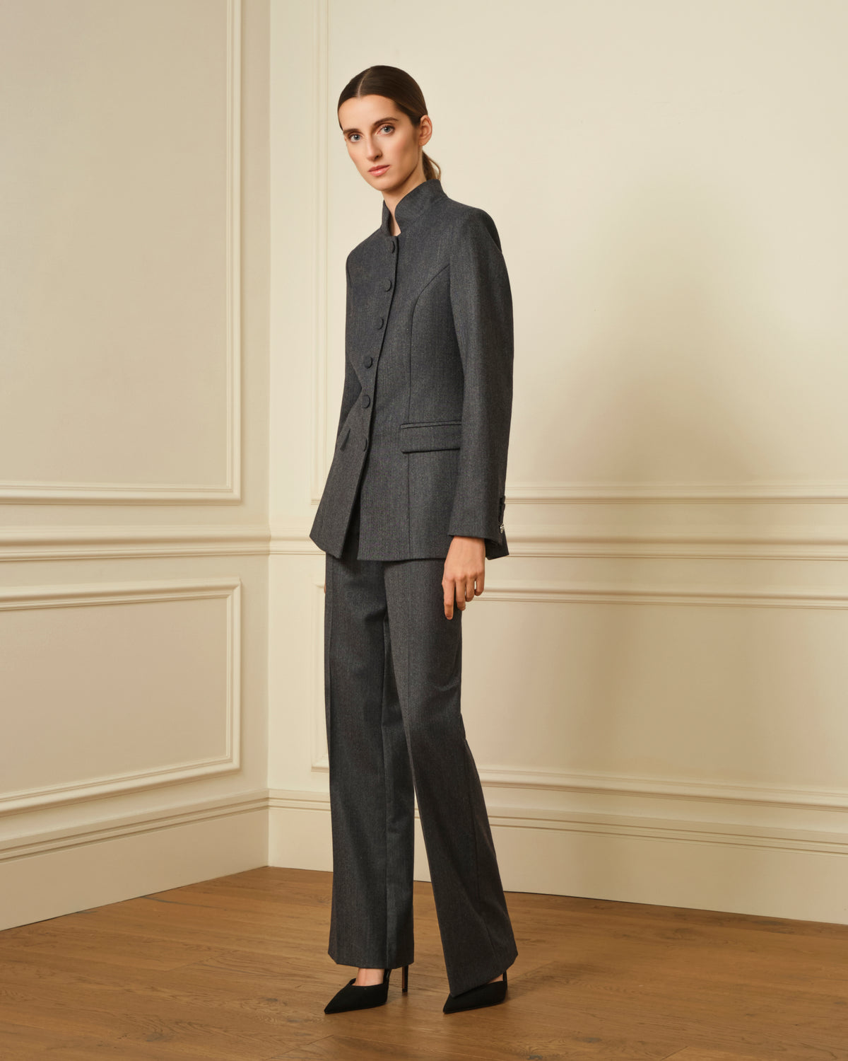 PANTALÓN DE LANA GRIS