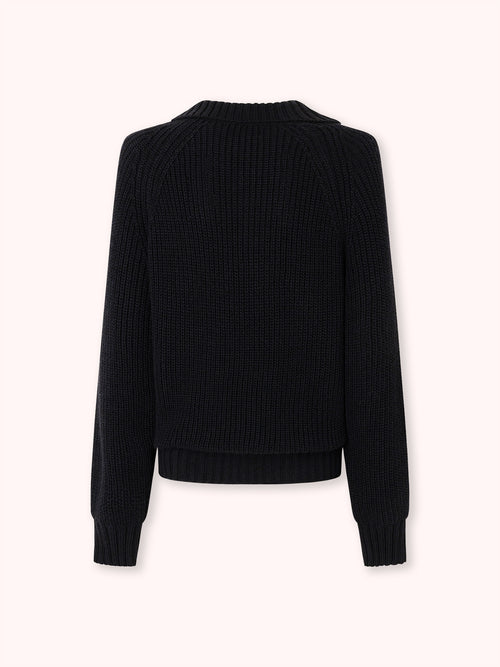 SUÉTER DE CUELLO ALTO BOTONES NAVY