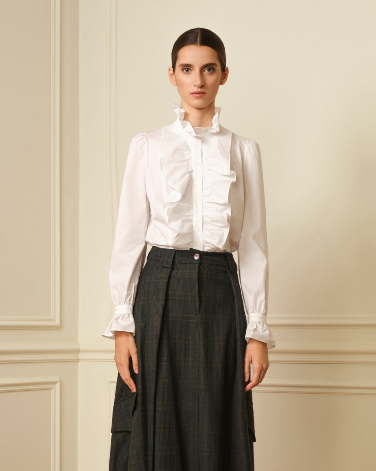CAMISA DE VOLANTES BLANCA