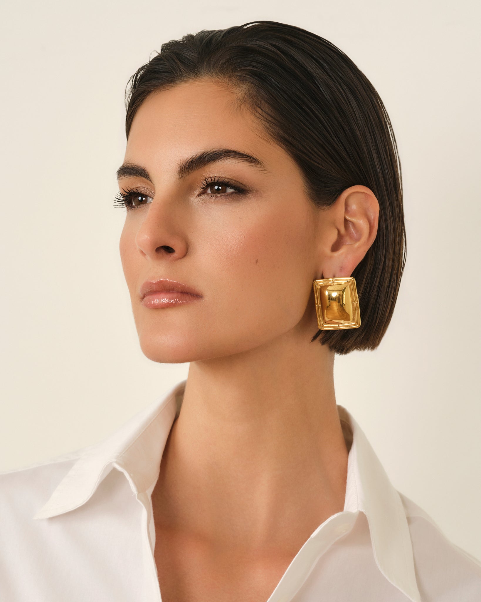 PENDIENTES BAMBOO CUADRADOS DORADOS