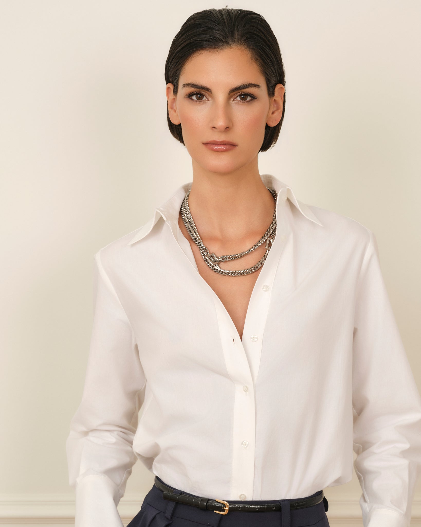 COLLAR CON CIERRE BAMBOO PLATEADO