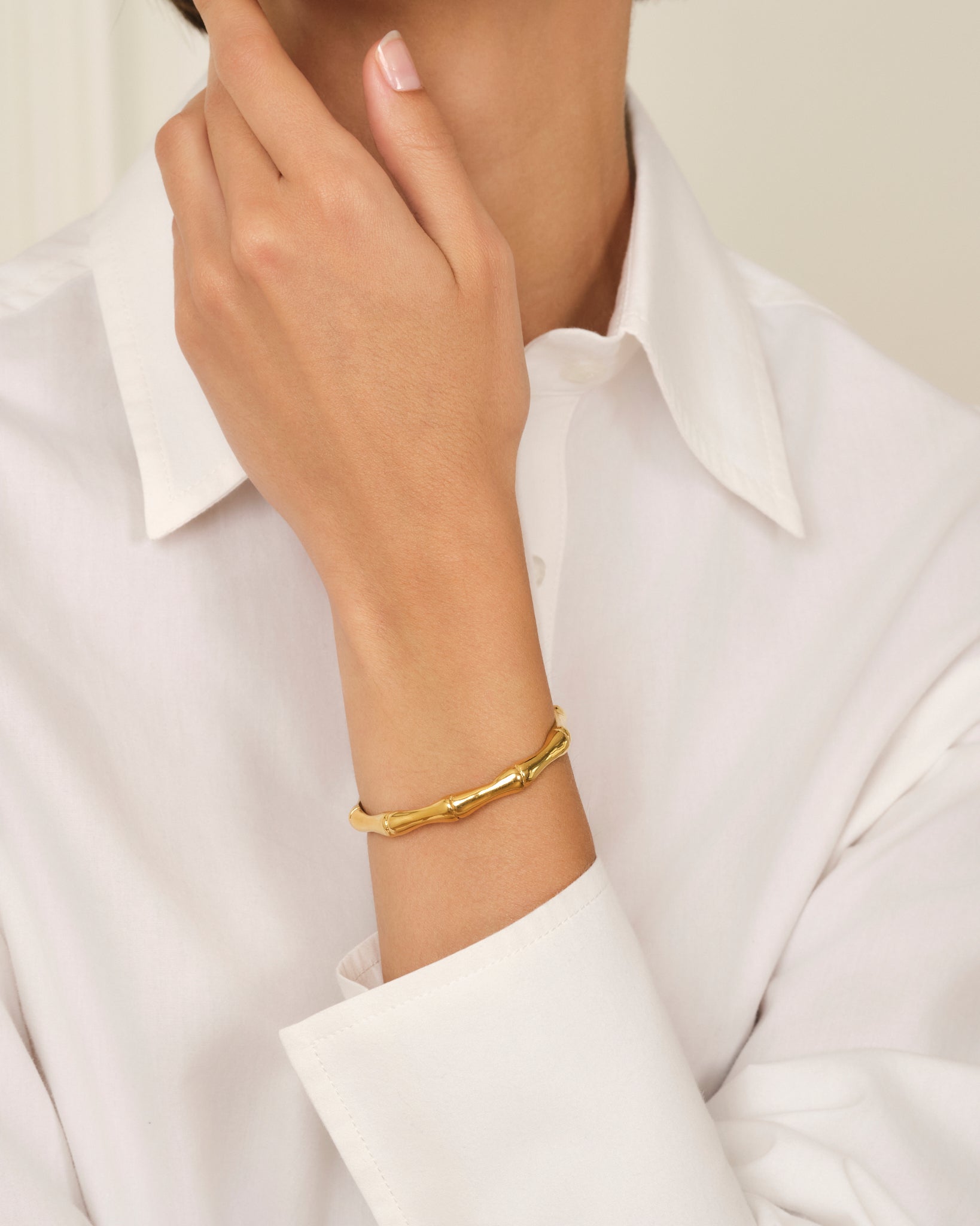 PULSEIRA DE BAMBU EM OURO VINTAGE UNISSEXO