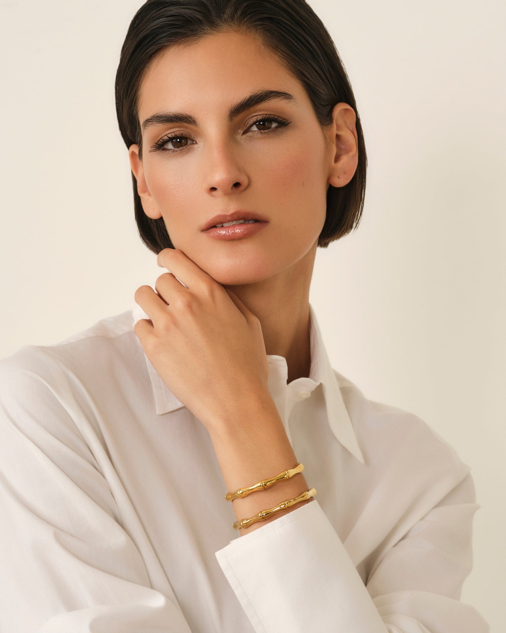PULSEIRA DE BAMBU EM OURO VINTAGE UNISSEXO