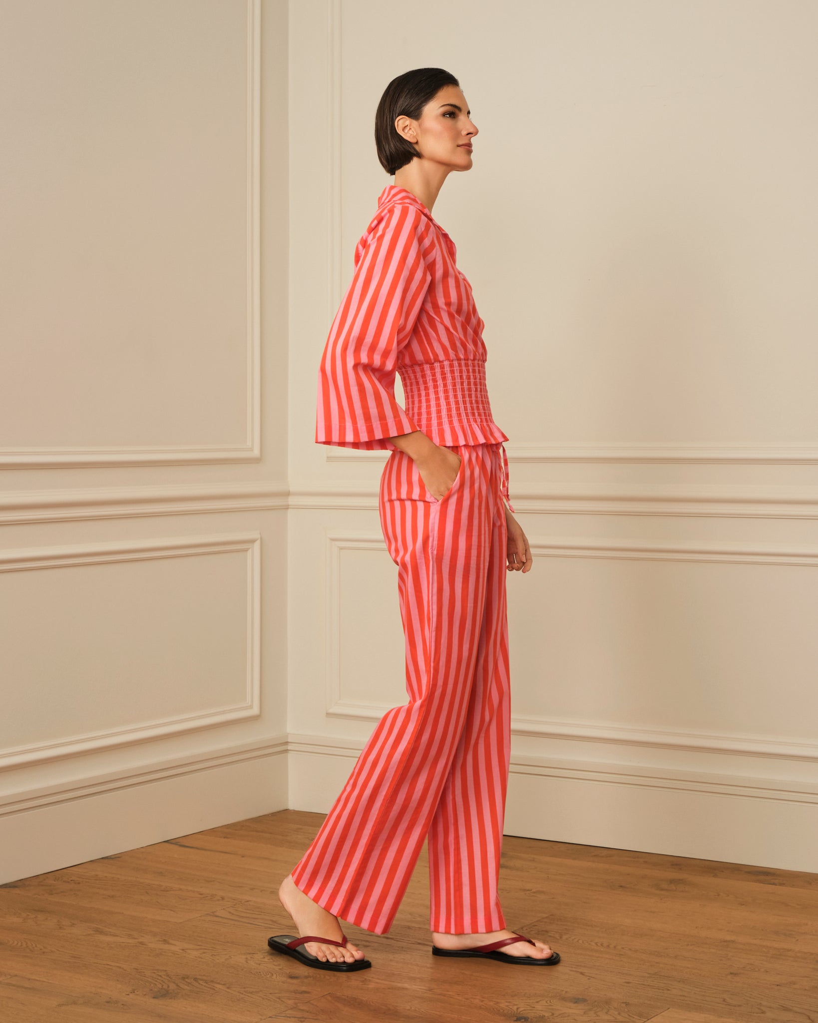 PANTALÓN DE RAYAS ROSA Y NARANJA