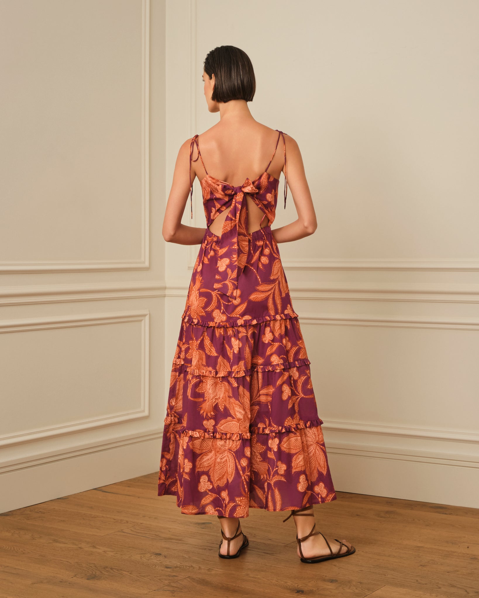 VESTIDO TIRANTES CON ESTAMPADO MORADO