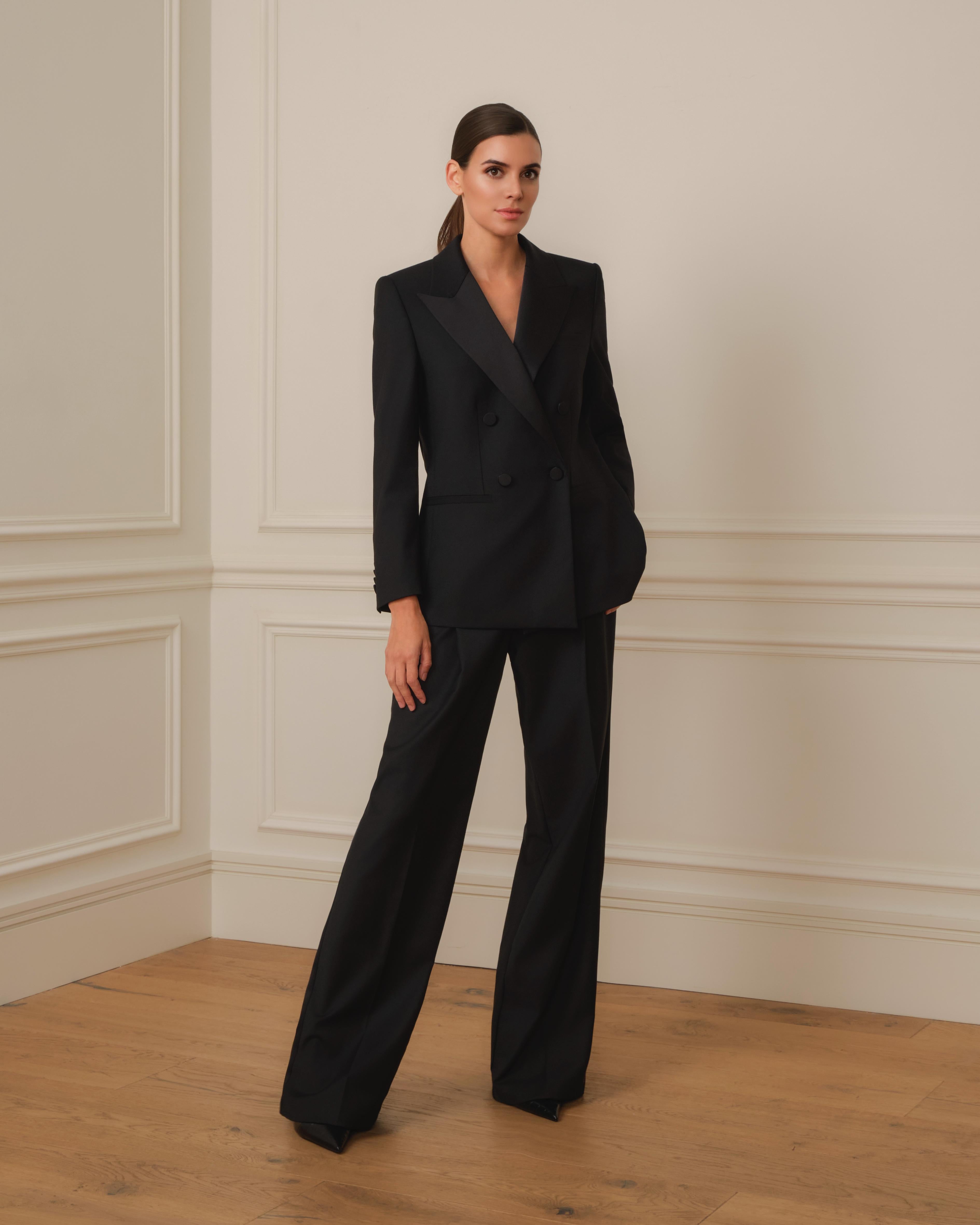 PANTALÓN DE ESMOQUIN NEGRO