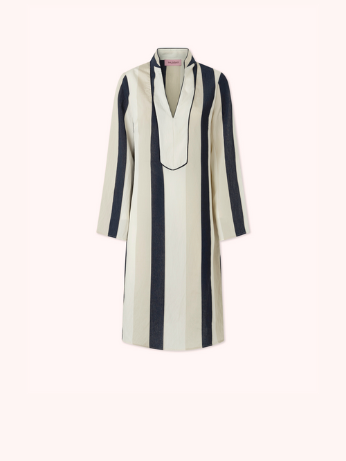 KAFTÁN CORTO ESTAMPADO RAYAS NEGRO CLAIRE