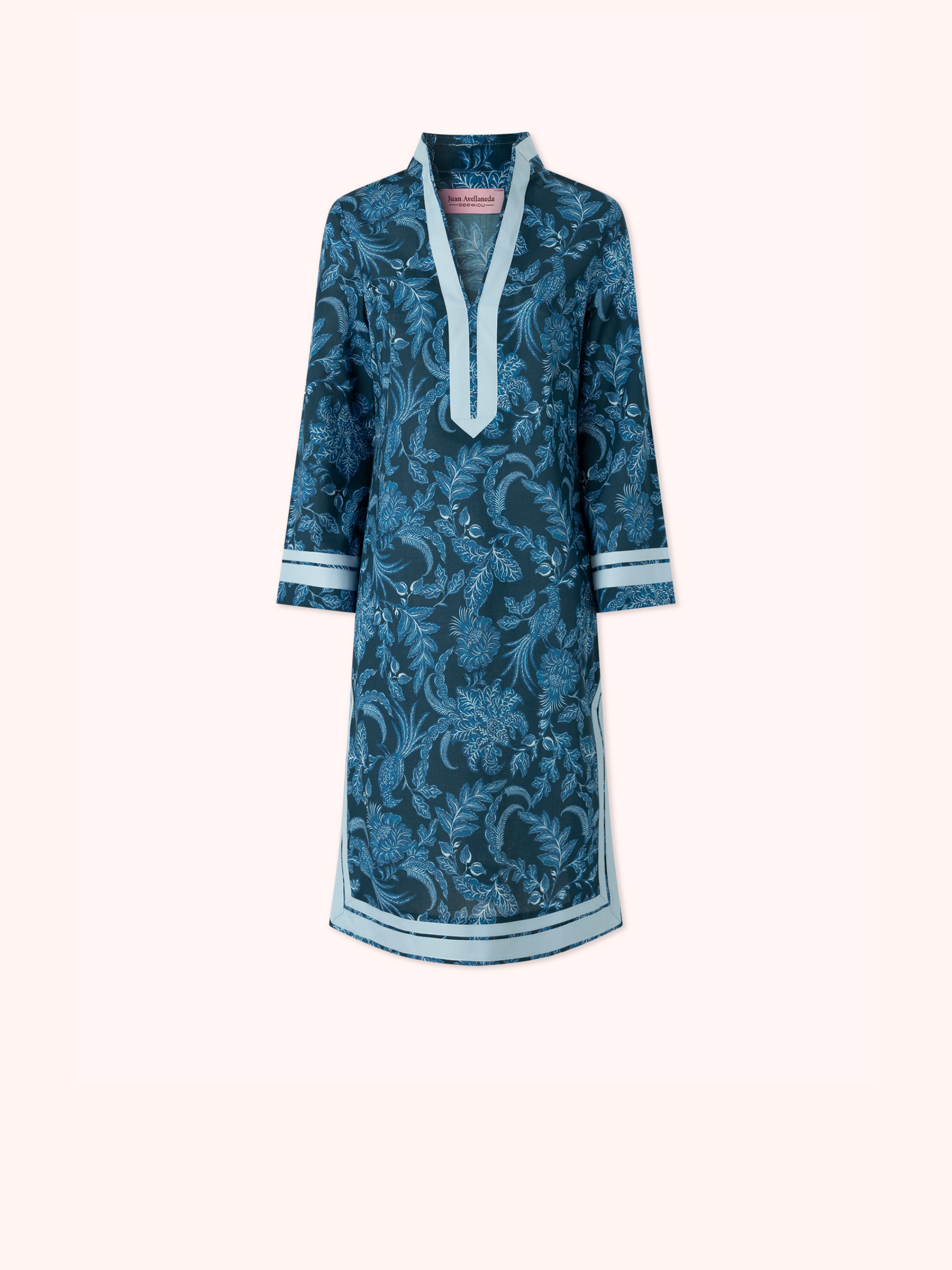 KAFTÁN CORTO TOILE DE JOUY AZUL CLAIRE