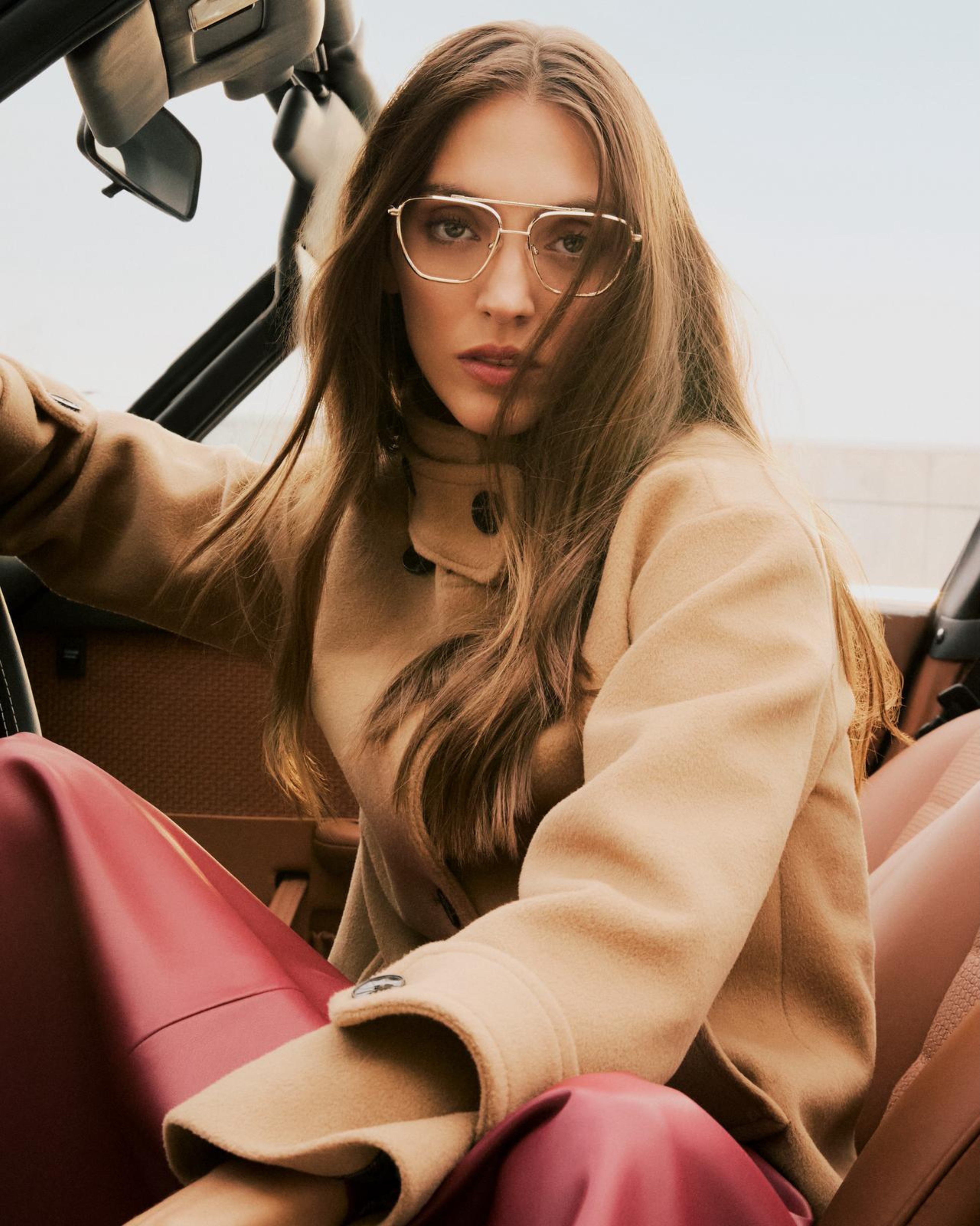 ABRIGO CRUZADO CON CUELLO PERKINS CAMEL