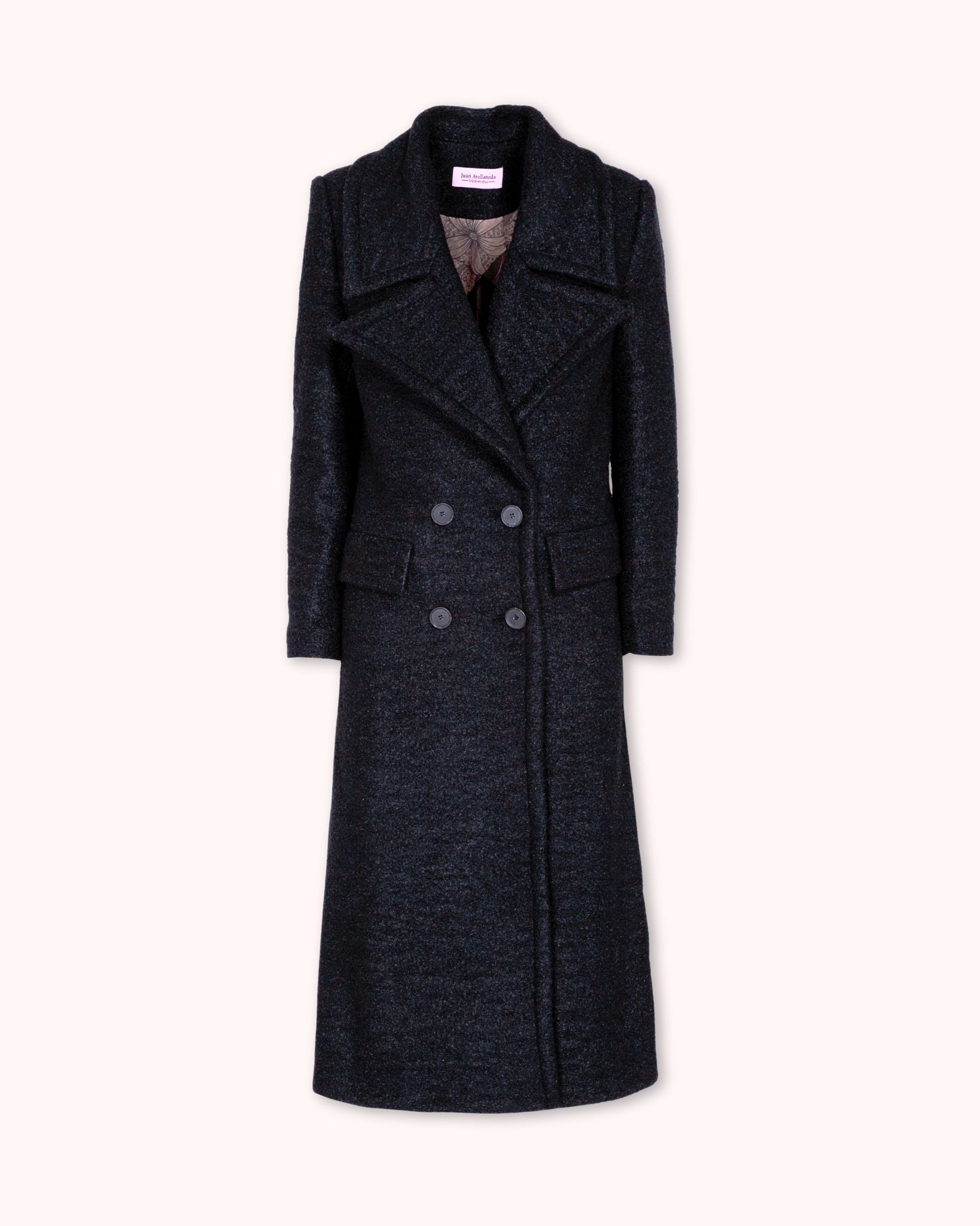 ABRIGO LARGO CRUZADO NEGRO