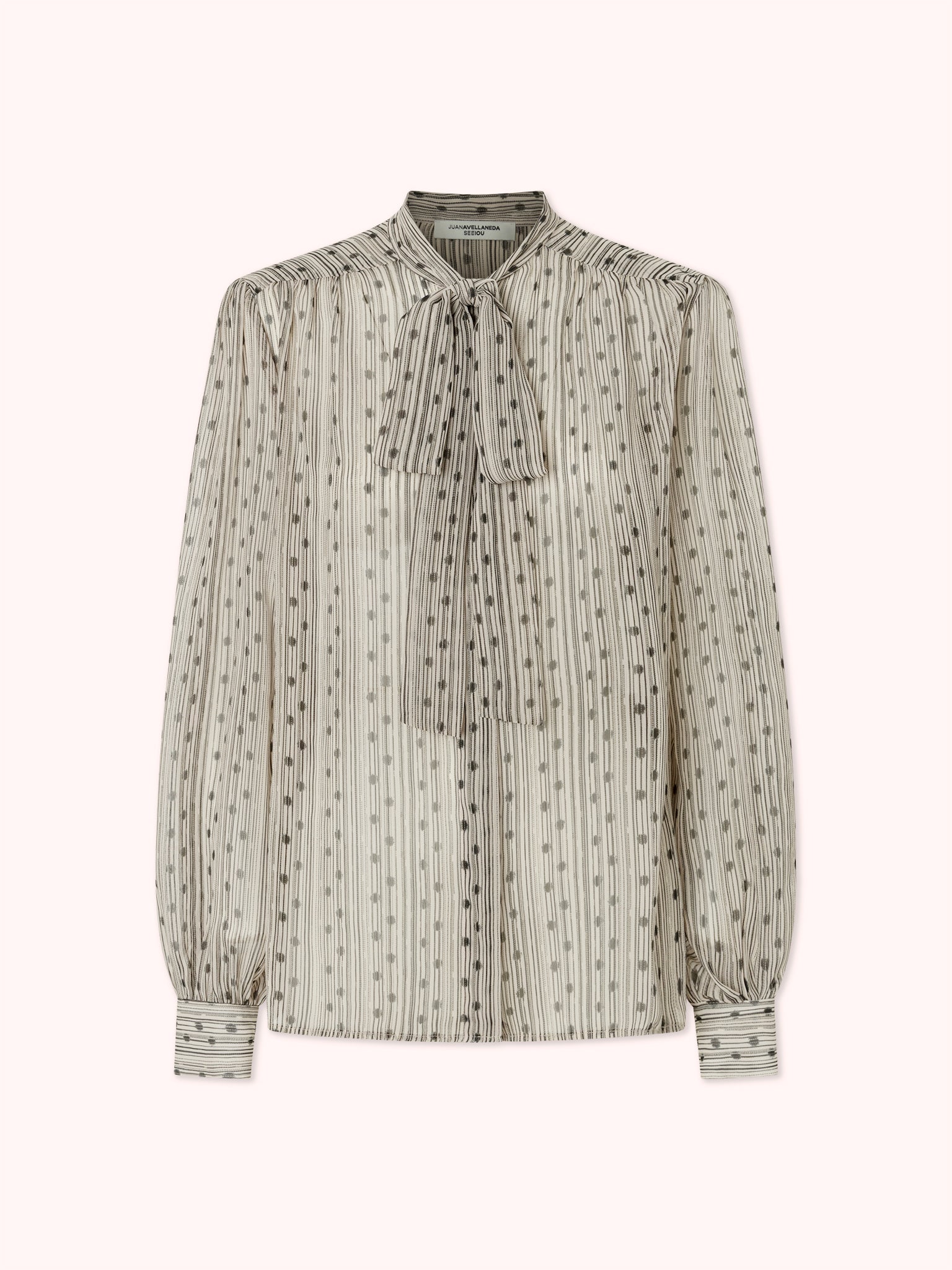 CAMISA LAZADA CON ESTAMPADO BEIGE