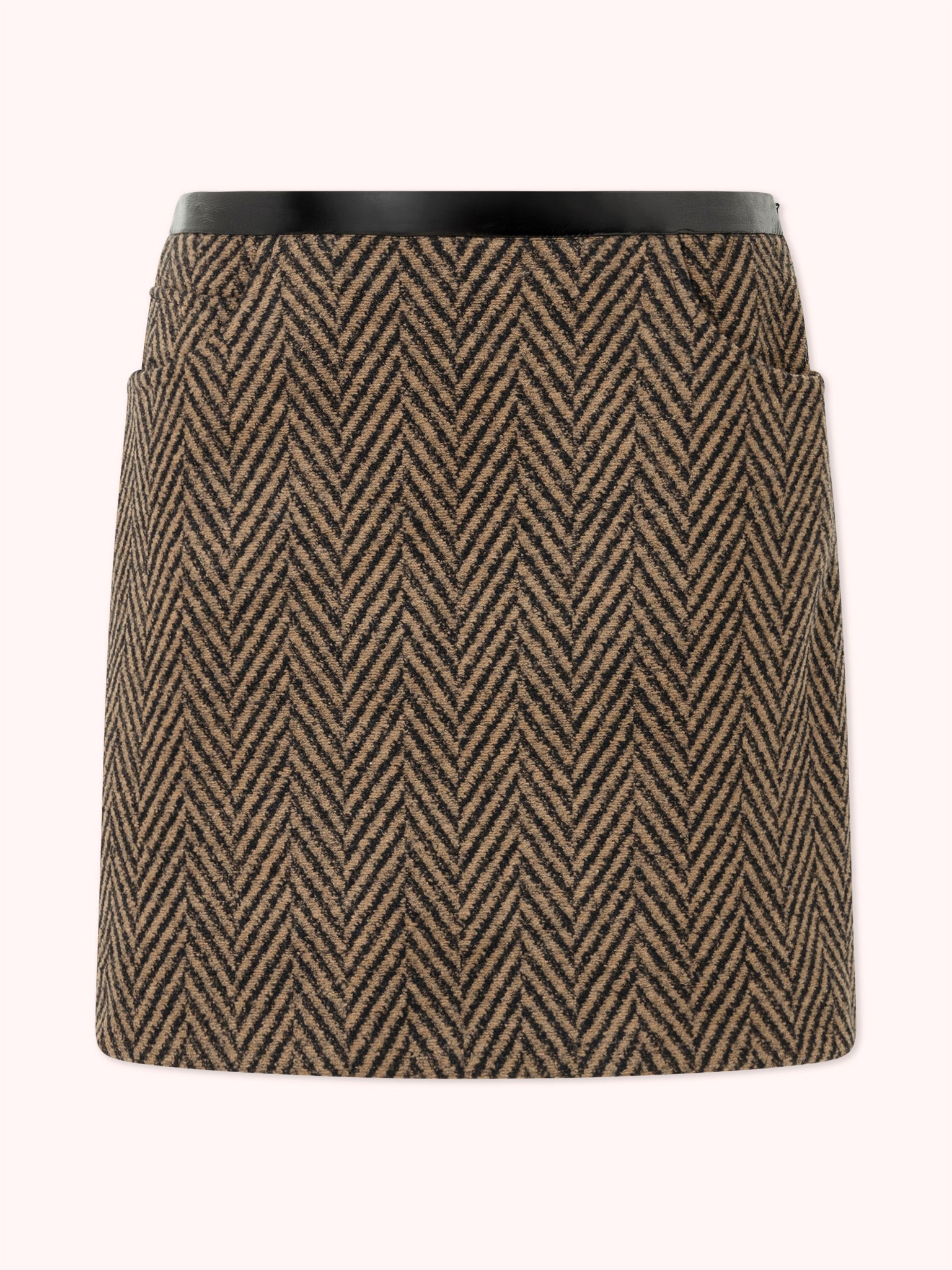 FALDA CORTA RECTA MARRÓN