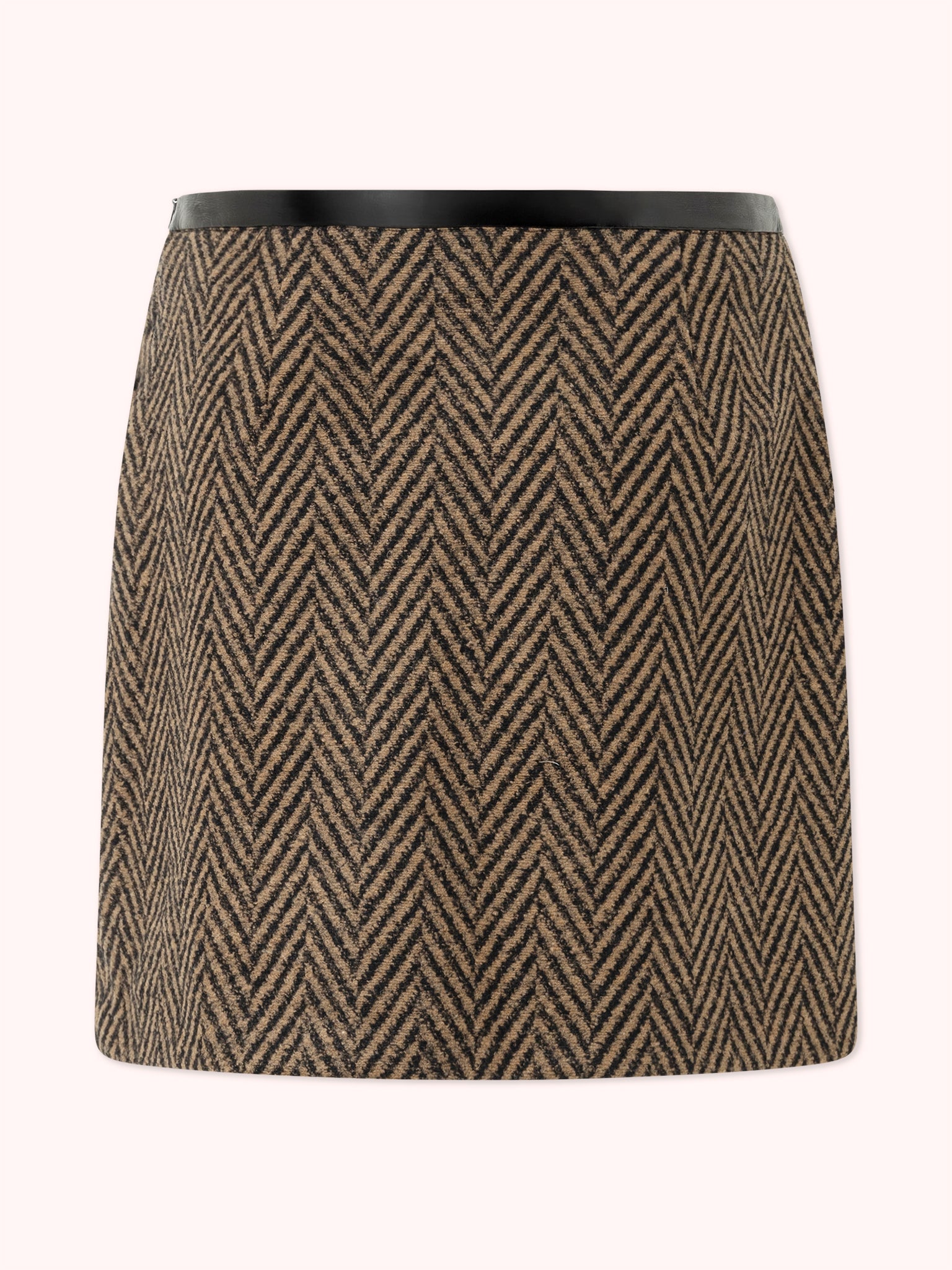 FALDA CORTA RECTA MARRÓN