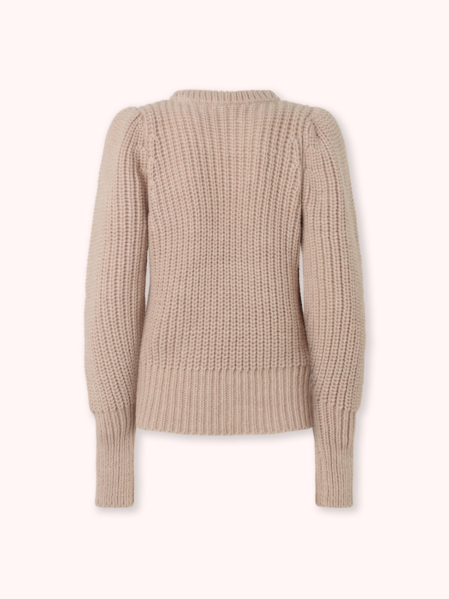 SUÉTER DE PUNTO TRENZADO CON MANGA ABULLONADA ROSA