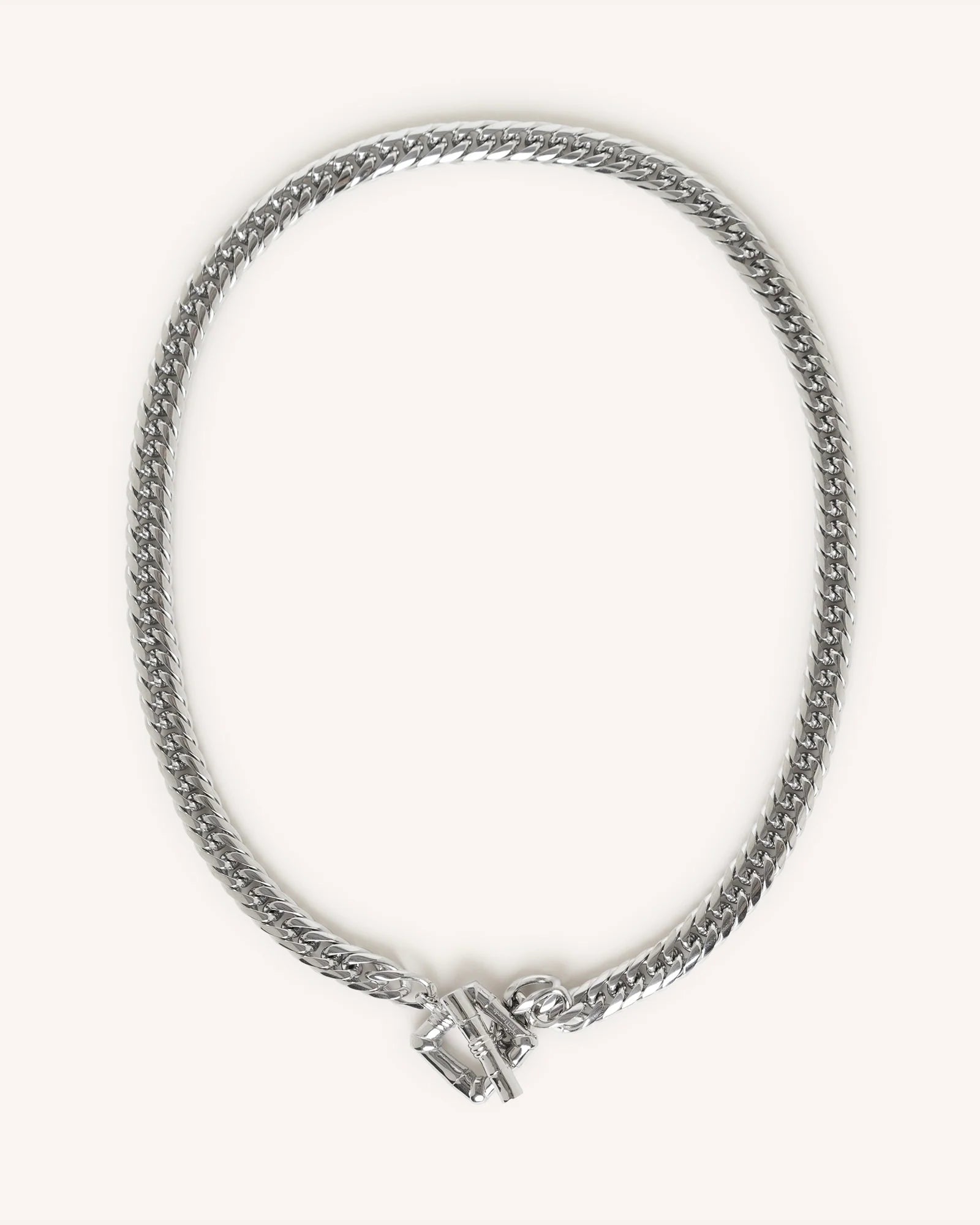 COLLAR CON CIERRE BAMBOO PLATEADO