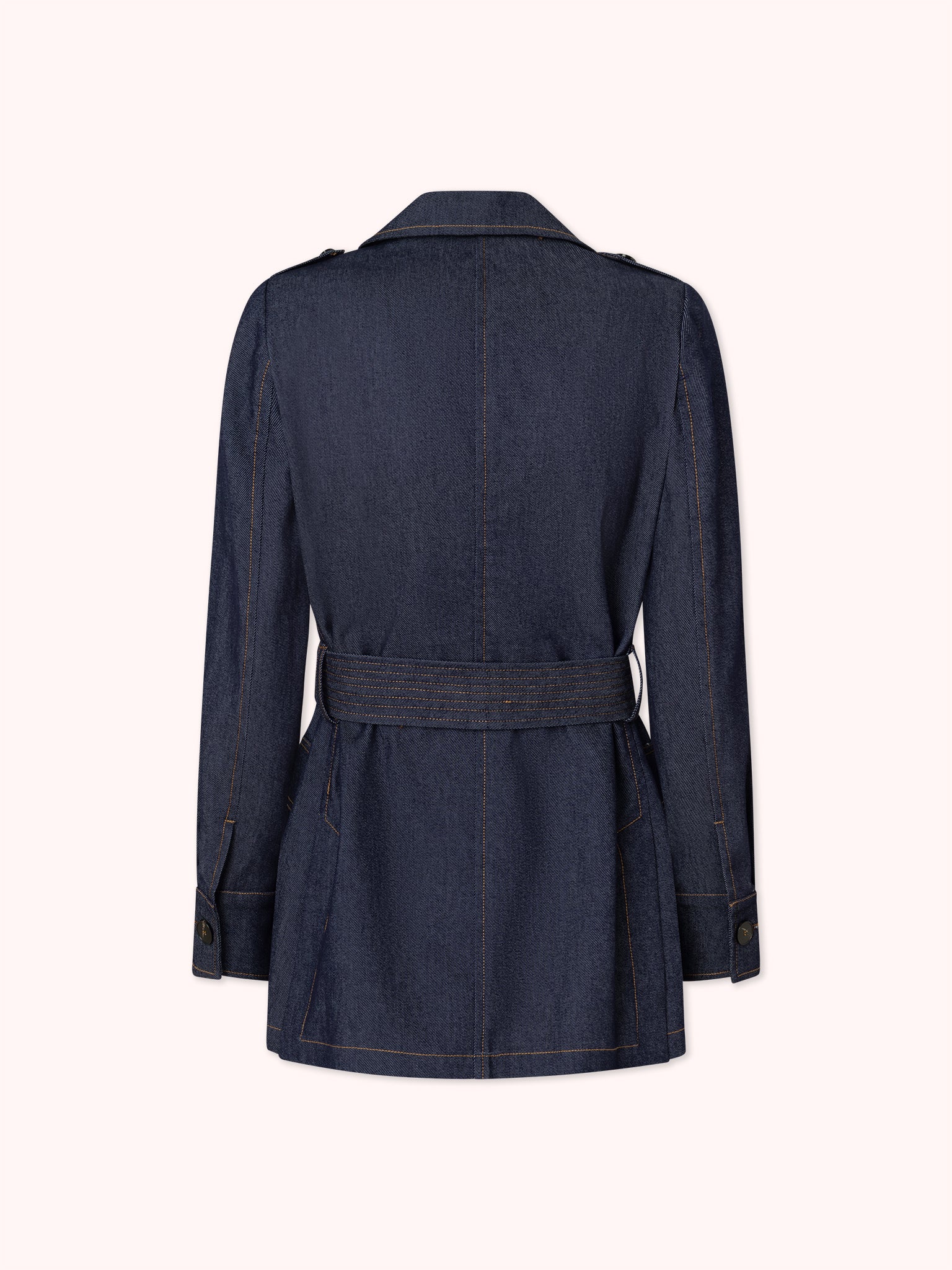 BLAZER SAHARIANA CON COSTURAS VISTAS DENIM